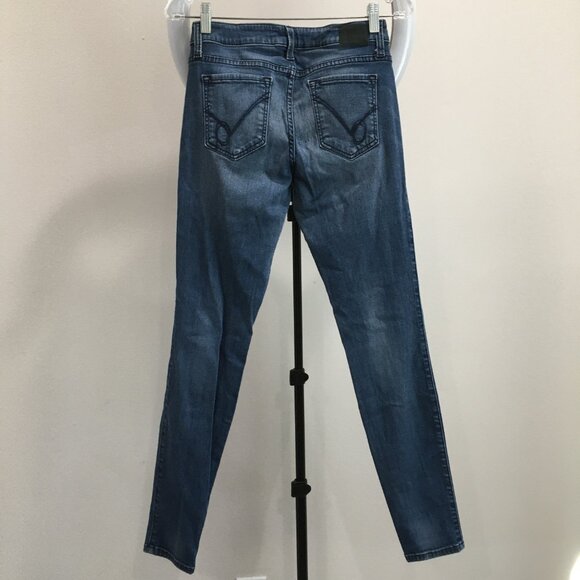 BEBE Medium Wash 5 Pocket Logo Hardware Slim Fit Skinny Jeans - Picture 6 of 12